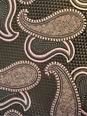 Ermenegildo Zegna Charcoal and Pink Paisley Tie